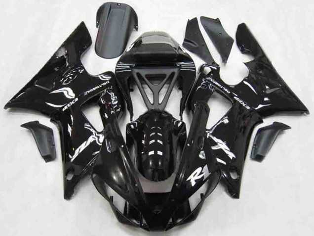 2000-2001 Yamaha R1 Motorcycle Fairings - Glossy Black White Australia