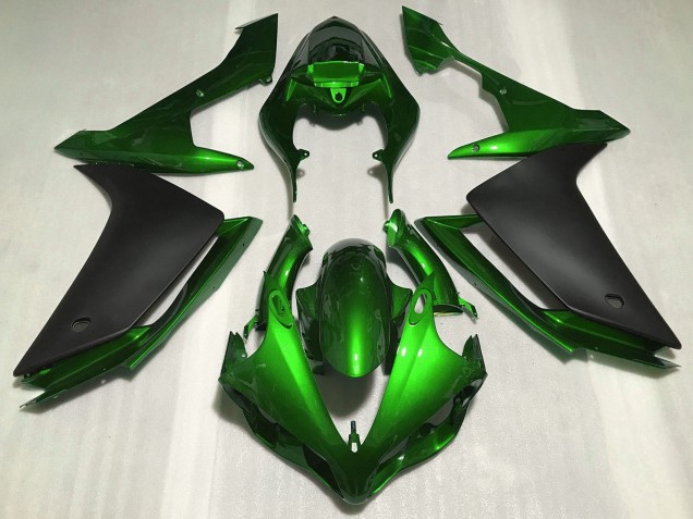 2007-2008 Yamaha R1 Motorcycle Fairings - Green Matte Black Australia