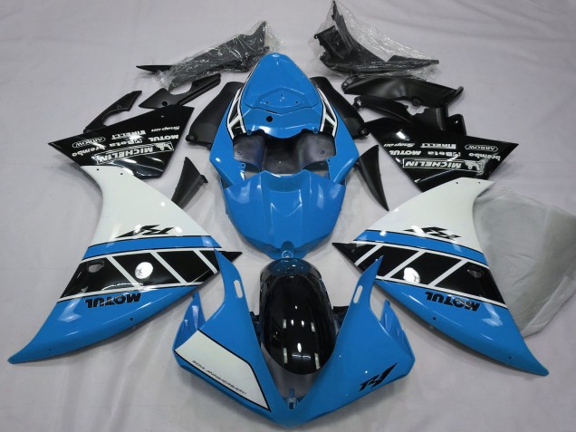 2012-2014 Yamaha R1 Motorcycle Fairings - Blue White Glossy Black Australia