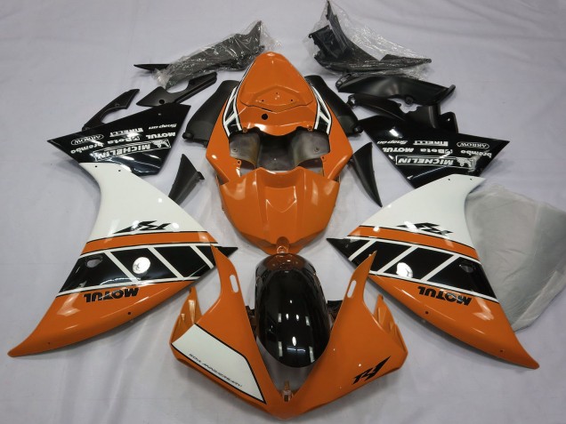 2012-2014 Yamaha R1 Motorcycle Fairings - Orange White Glossy Black Australia