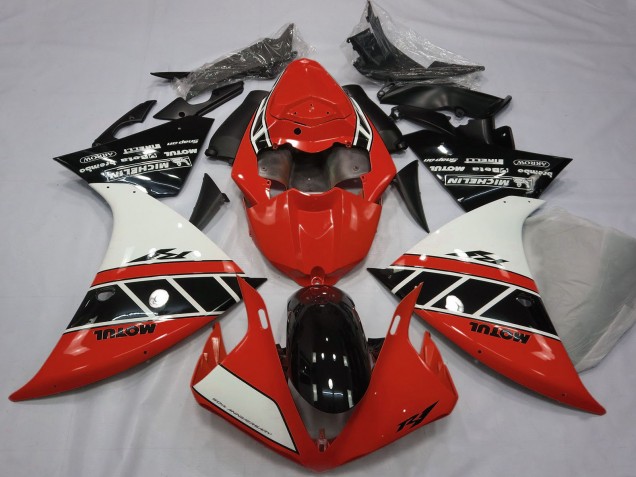 2012-2014 Yamaha R1 Motorcycle Fairings - Red White Glossy Black Australia