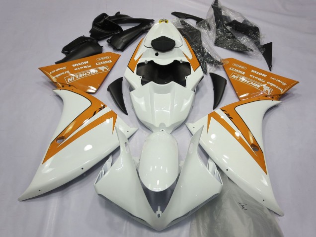 2012-2014 Yamaha R1 Motorcycle Fairings - White Orange Australia