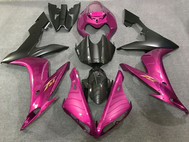 2004-2006 Yamaha R1 Motorcycle Fairings - Hot Pink Carbon Fiber Style Australia