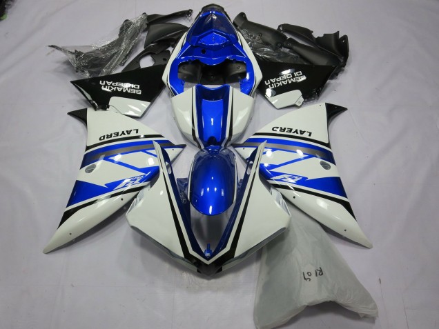 2012-2014 Yamaha R1 Motorcycle Fairings - White Blue Black Layerd Semakin Didepan Australia