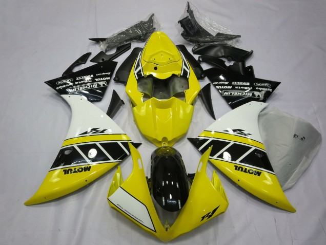 2012-2014 Yamaha R1 Motorcycle Fairings - White Yellow Glossy Black Australia