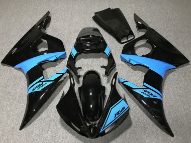 2003-2004 Yamaha R6 Motorcycle Fairings - Glossy Black Light Blue Australia