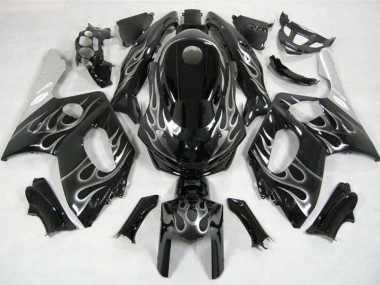 1996-2007 Yamaha YZF600R Thundercat Motorcycle Fairings - Glossy Black Silver Flame Australia