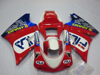 1993-2005 Ducati 748 916 996 998 Motorcycle Fairings - White Red Blue Fila Australia