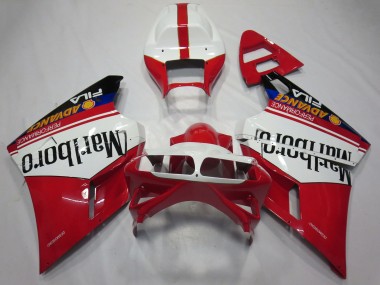 1993-2005 Ducati 748 916 996 998 Motorcycle Fairings - White Red Glossy Black Marlboro Australia
