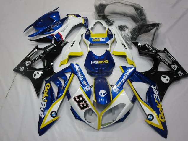 2009-2014 BMW S1000RR Motorcycle Fairings - White Yellow Blue Glossy Black GoldBet 93 Australia