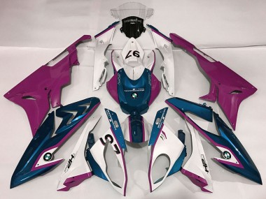 2009-2014 BMW S1000RR Motorcycle Fairings - White Purple Blue Australia