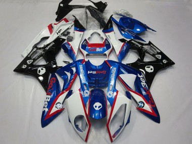 2009-2014 BMW S1000RR Motorcycle Fairings - White Red Blue Glossy Black GoldBet HP Australia