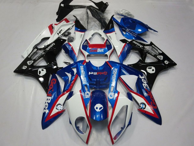 2009-2014 BMW S1000RR Motorcycle Fairings - White Red Blue Glossy Black GoldBet HP Australia