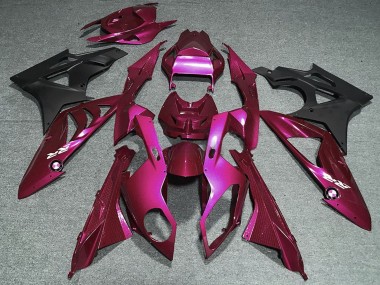 2009-2014 BMW S1000RR Motorcycle Fairings - Dark Hot Pink Matte Black Australia