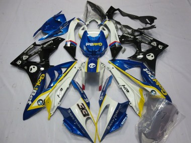2009-2014 BMW S1000RR Motorcycle Fairings - White Yellow Blue Glossy Black GoldBet 33 Australia