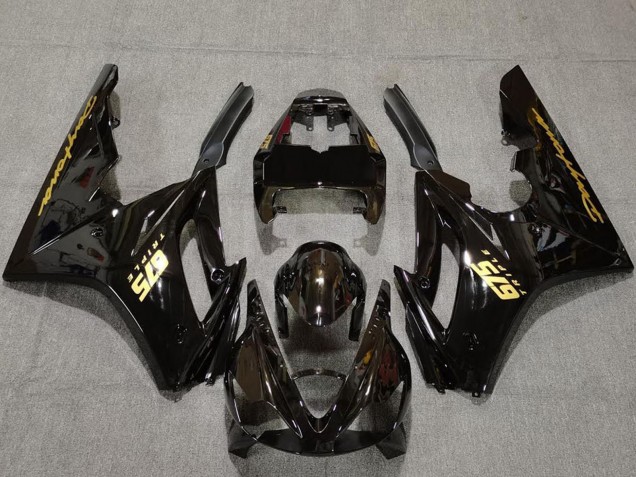 2006-2008 Triumph Daytona 675 Motorcycle Fairings - Glossy Black Gold Decals Australia