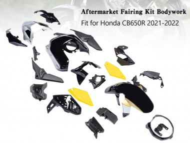2019-2022 Honda CB650R Motorcycle Fairings - Black Yellow Australia