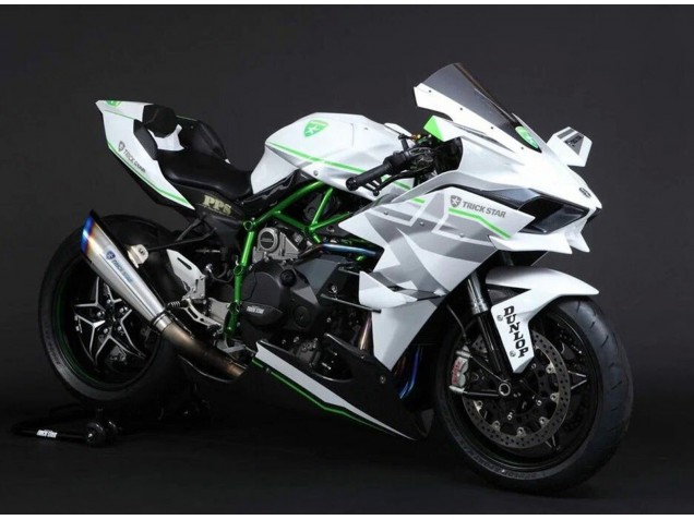 2015-2022 Kawasaki Ninja H2 Motorcycle Fairings - White Silver Green Australia