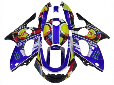 1996-2007 Yamaha YZF600R Thundercat Motorcycle Fairings - Blue Black White Yellow Monster 46 Australia