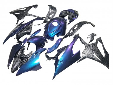 2019-2022 BMW S1000RR Motorcycle Fairings - Gradient Blue Purple Forged Carbon Fiber Australia