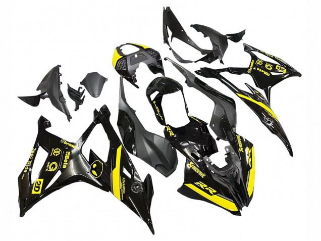 2019-2022 BMW S1000RR Motorcycle Fairings - Glossy Black Yellow Australia