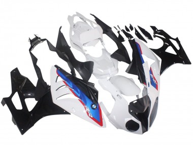 2009-2014 BMW S1000RR Motorcycle Fairings - White Red Blue Glossy Black HP Becker Carbon Australia