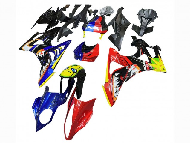 2009-2014 BMW S1000RR Motorcycle Fairings - Red Blue Yellow Shark Australia