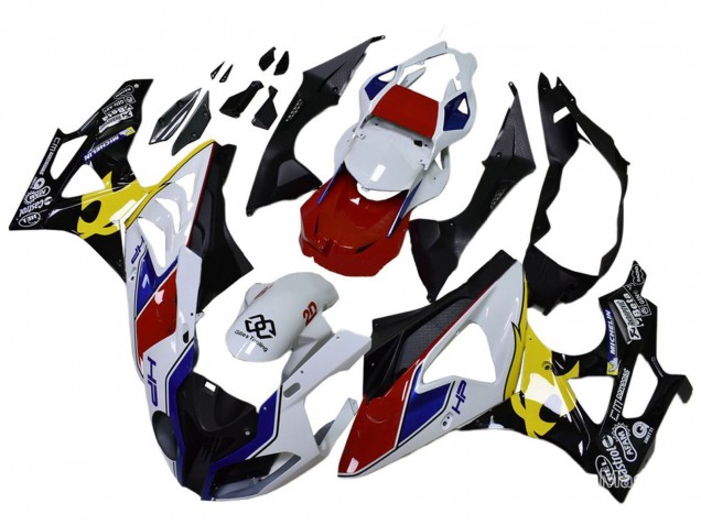 2009-2014 BMW S1000RR Motorcycle Fairings - White Red Yellow Black Castrol Australia