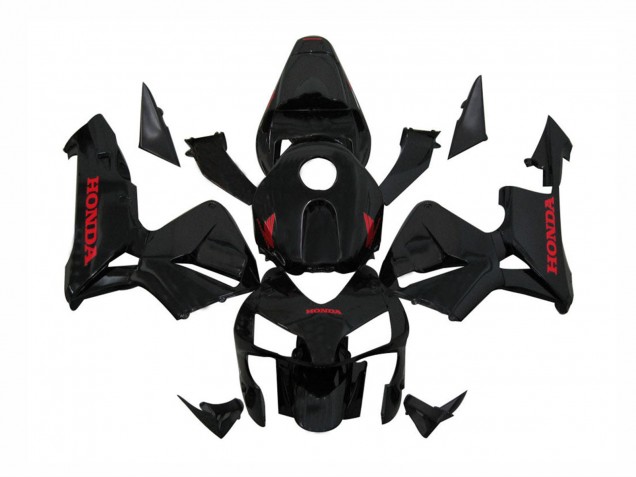 2003-2004 Honda CBR600RR Motorcycle Fairings - Glossy Black Red Decals Australia