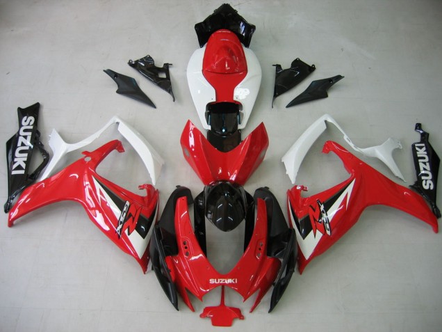 2006-2007 Suzuki GSXR 600 / GSXR 750 Motorcycle Fairing - White Red Glossy Black Australia