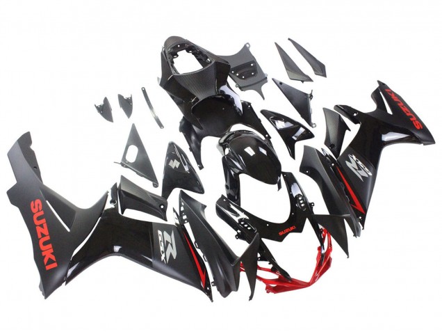 2011-2024 Suzuki GSXR 600 / GSXR 750 Motorcycle Fairings - Black Grey Red Line Australia