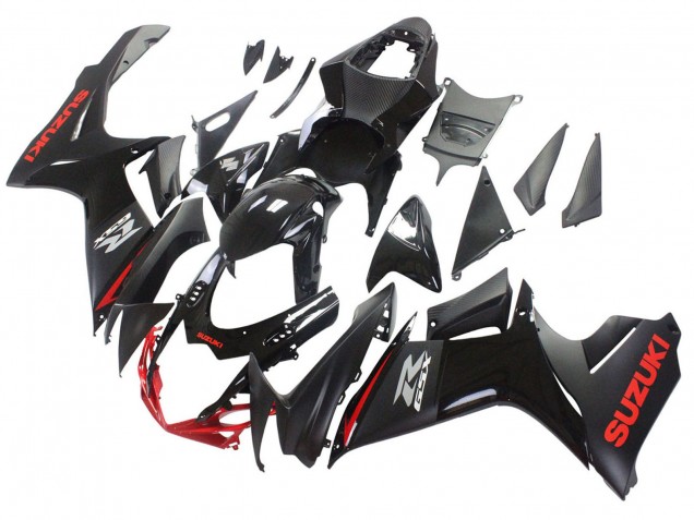 2011-2024 Suzuki GSXR 600 / GSXR 750 Motorcycle Fairings - Black Grey Red Line Australia