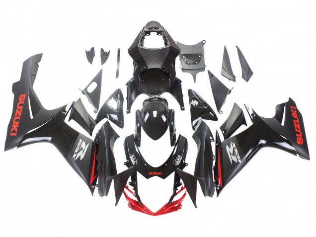2011-2024 Suzuki GSXR 600 / GSXR 750 Motorcycle Fairings - Black Grey Red Line Australia