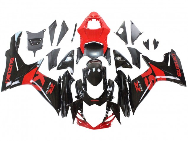 2011-2024 Suzuki GSXR 600 / GSXR 750 Motorcycle Fairing Kits - Red Glossy Black Australia