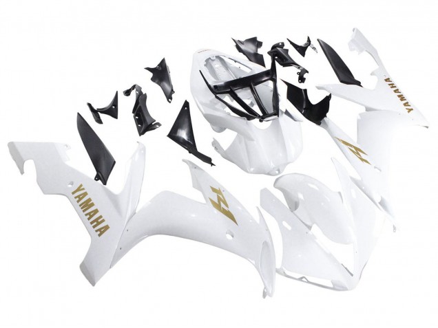 2004-2006 Yamaha YZF 1000 R1 Motorcycle Fairings - White Gold Decals Australia