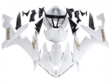 2004-2006 Yamaha YZF 1000 R1 Motorcycle Fairings - White Gold Decals Australia