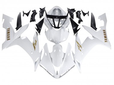 2004-2006 Yamaha YZF 1000 R1 Motorcycle Fairings - White Gold Decals Australia