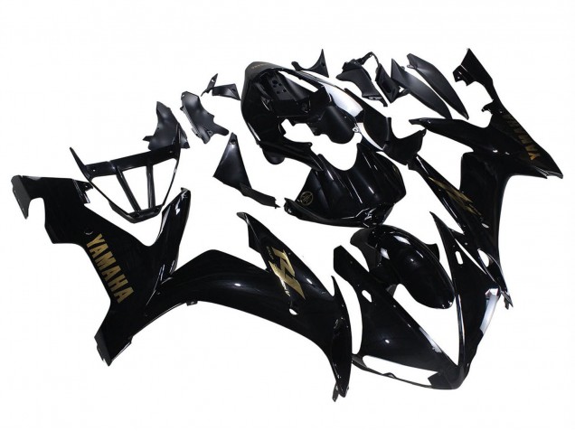 2004-2006 Yamaha YZF 1000 R1 Motorcycle Fairings - Glossy Black Gold Decals Australia