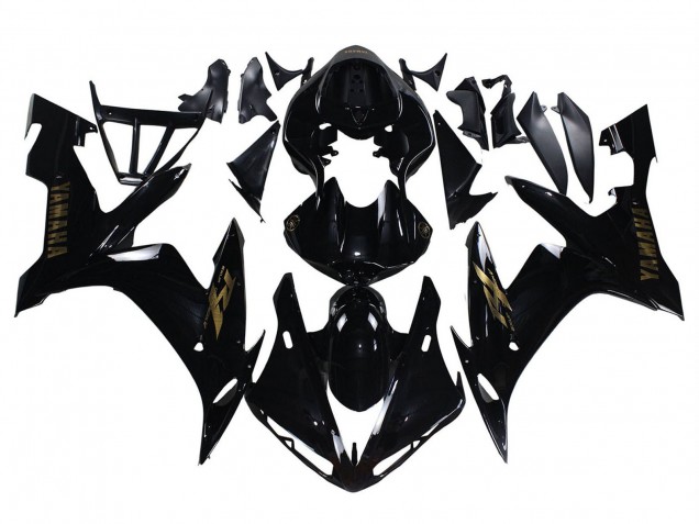 2004-2006 Yamaha YZF 1000 R1 Motorcycle Fairings - Glossy Black Gold Decals Australia