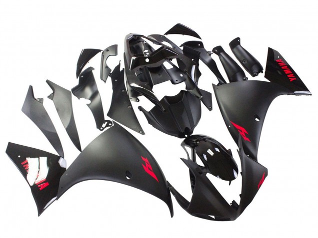 2009-2011 Yamaha YZF 1000 R1 Motorcycle Fairing - Matte Black Red Decal Australia