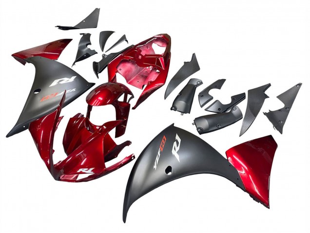 2009-2011 Yamaha YZF 1000 R1 Motorcycle Fairings - Red Matte Black Australia