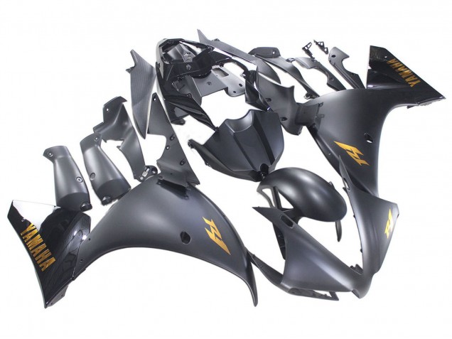 2012-2014 Yamaha YZF 1000 R1 Motorcycle Fairings - Matte Black Gold Decals Australia
