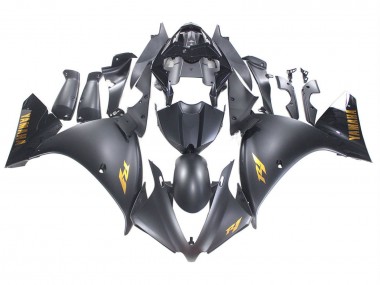 2012-2014 Yamaha YZF 1000 R1 Motorcycle Fairings - Matte Black Gold Decals Australia