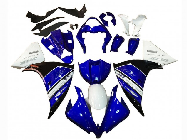 2012-2014 Yamaha YZF 1000 R1 Motorcycle Fairing - White Blue Black Australia