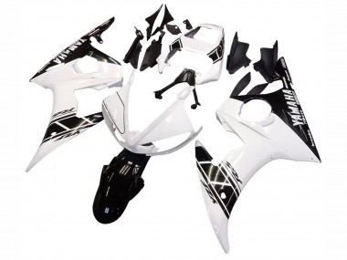2006-2009 Yamaha YZF R6S Motorcycle Fairings - White Glossy Black Australia