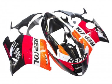 1996-2007 Honda CBR1100XX Blackbird Abs Motorcycle Fairings - Orange White Red Glossy Black Repsol Australia