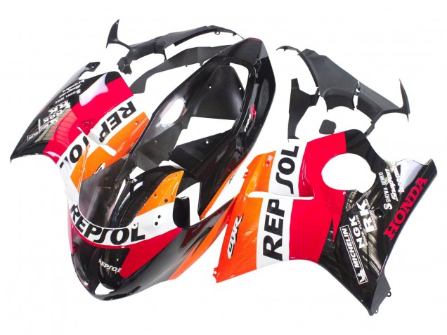 1996-2007 Honda CBR1100XX Blackbird Abs Motorcycle Fairings - Orange White Red Glossy Black Repsol Australia