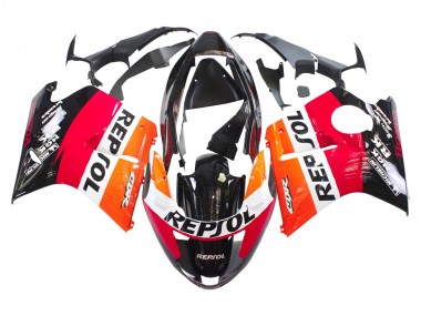 1996-2007 Honda CBR1100XX Blackbird Abs Motorcycle Fairings - Orange White Red Glossy Black Repsol Australia