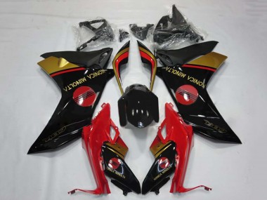 2011-2013 Honda CBR600F Motorcycle Fairings - Red Gold Glossy Black Konica Minolta Australia