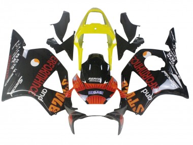 2002-2003 Honda CBR900RR 954 Motorcycle Fairings - Yellow Red Glossy Black Repsol Rossi Australia